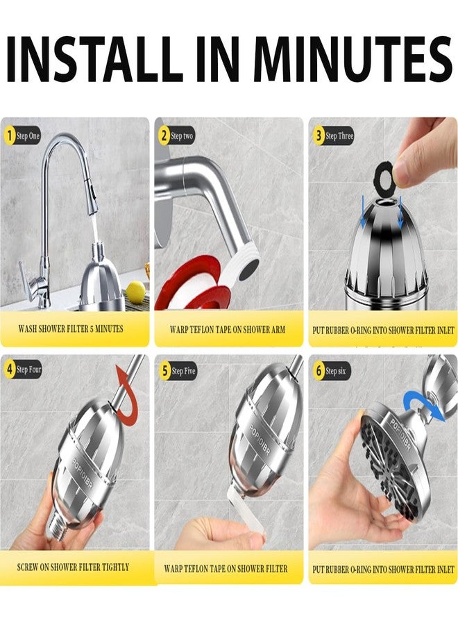 AVEDIA 15 Stage Tap Filter for Bathroom: Hard Water to Soft Water Purifier, Shower Head Filter, Activated Carbon Reduces Dry Itchy Skin, Removes Chlorine, Fluoride, Softener for Hardwater - Image 4